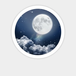 Full Moon Night in Blue Sticker